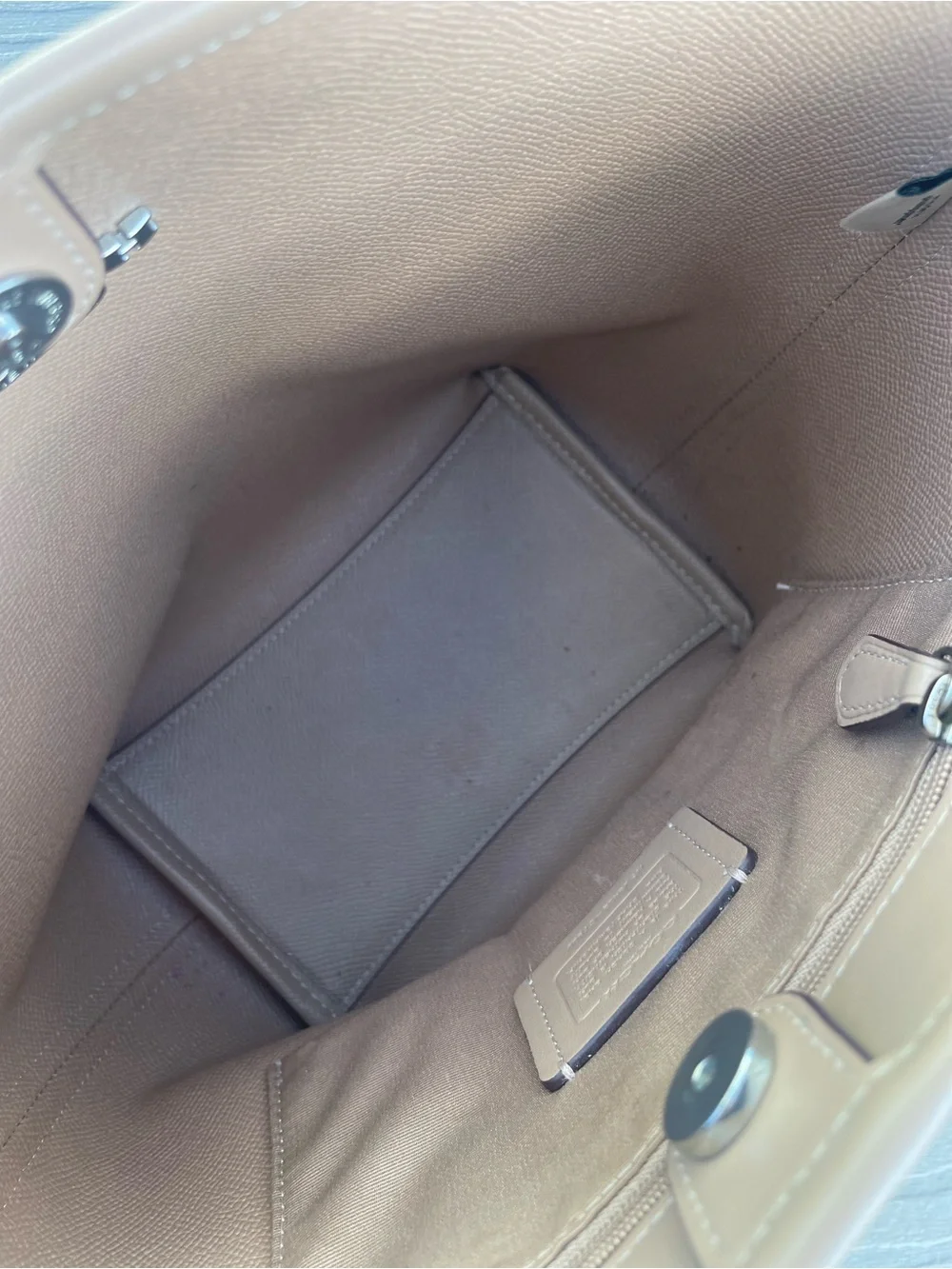 Coach Tan Signature Bucket Shoulder Bag